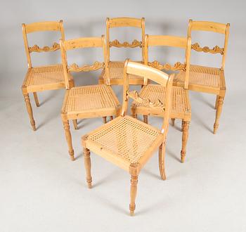 STOLAR, 6 st, Biedermeier, 1800-talets mitt.