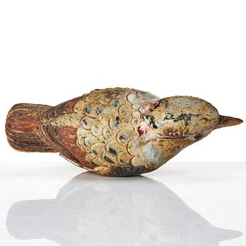 Tyra Lundgren, a stoneware sculpture of a bird, Sweden mid 20th century.