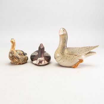 Figuriner 3 st bla Paul Hoff glaserad keramik.