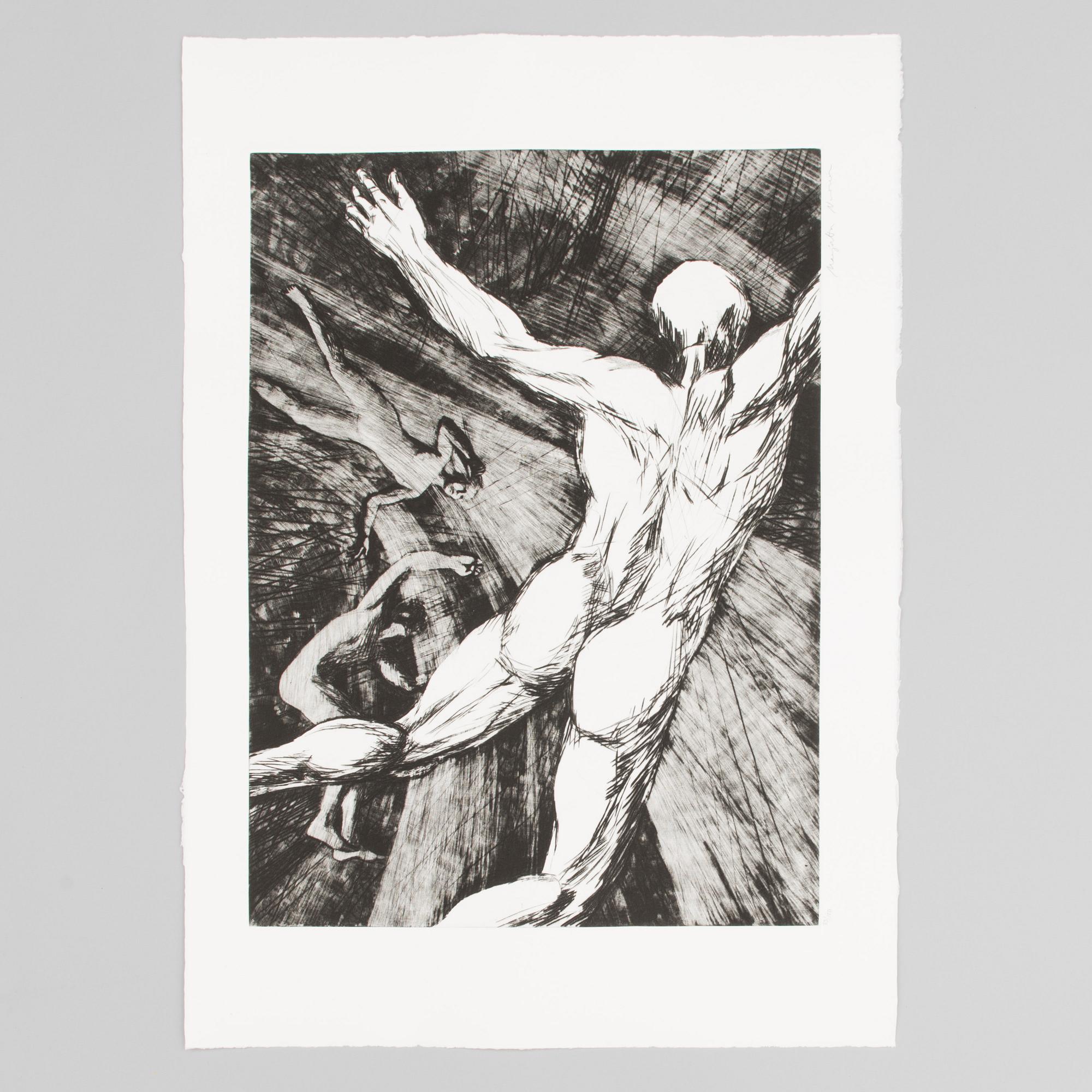 MARJATTA NUOREVA, graphic portfolio, mezzotint and drypoint 12 pcs, signed, numbered.