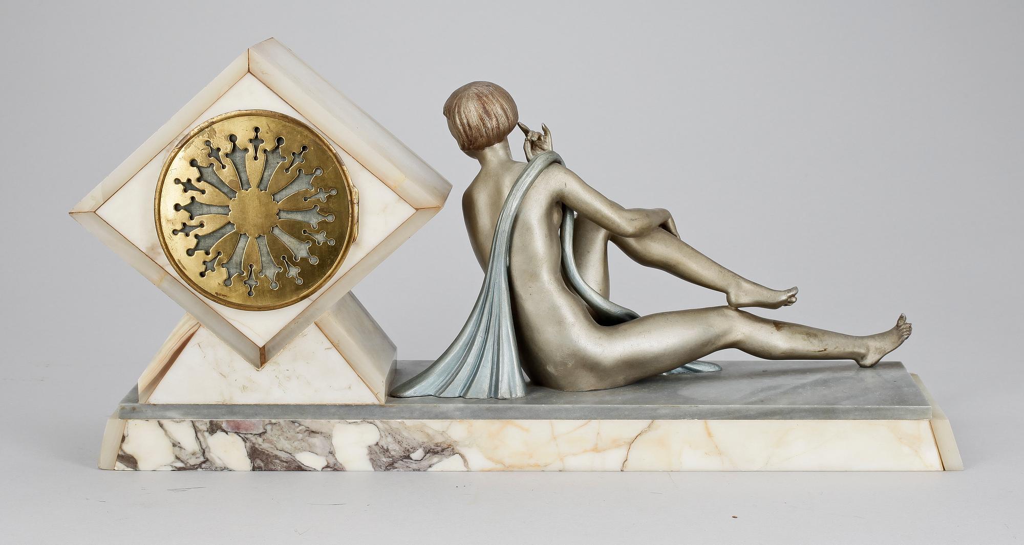 BORDSUR, sten och metall. Art Deco, 1900-tal.