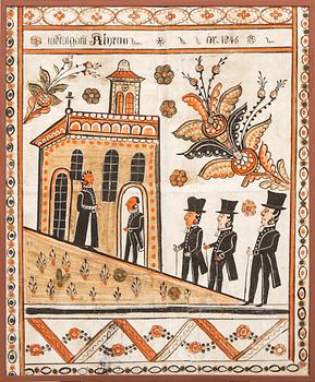 A Swedish folk art painting dated 1846.