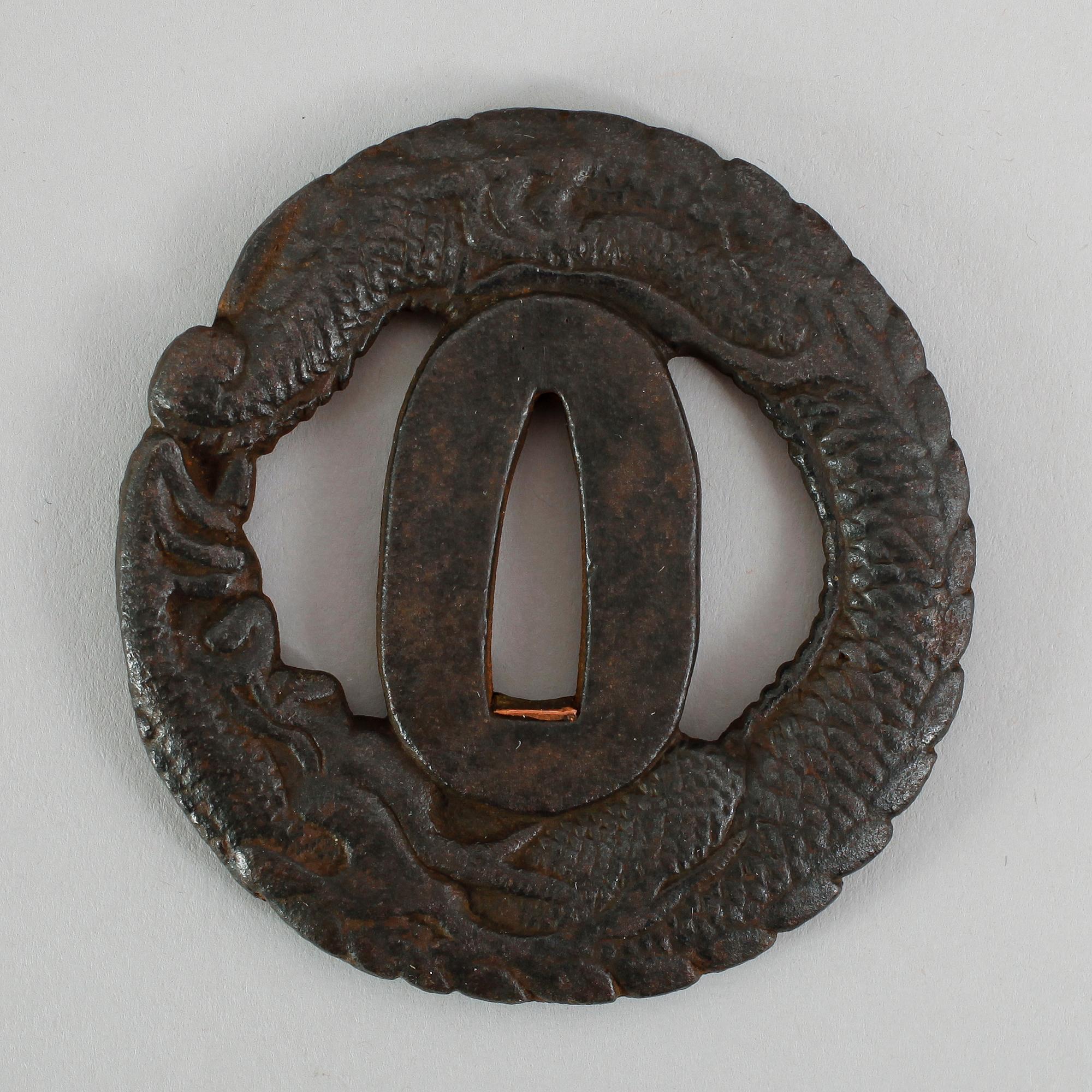 TSUBA, järn, Japan, 1800-tal.