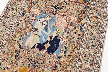 A semi-antique pictoral Isfahan rug, c 169 x 105 cm.