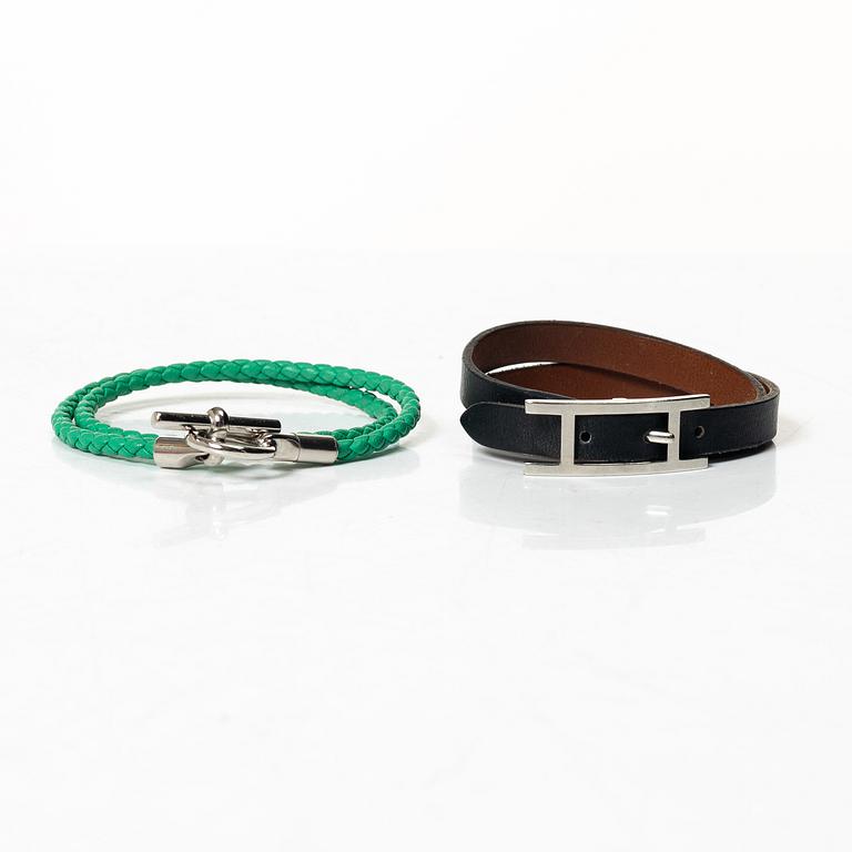 Hermès, armband, två st, "Behapi Double Tour Bracelet" & "Glenan".