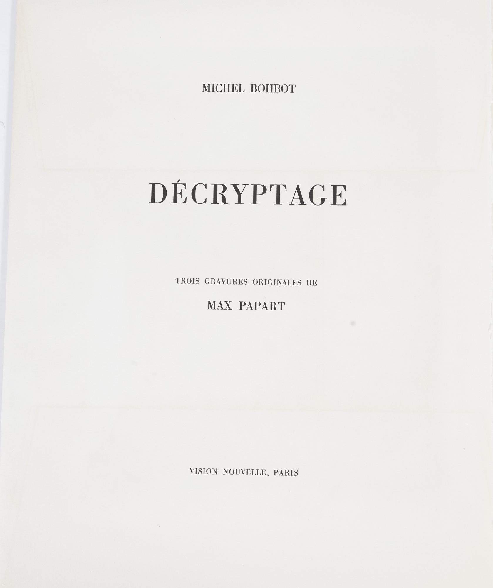Max Papart, portfolio with 3 etchings in colour, 1977, signed 16/75.