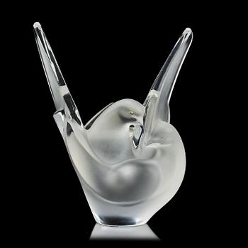 TULPANVAS, glas, Lalique, Frankrike, 1900-talets andra hälft, sign.