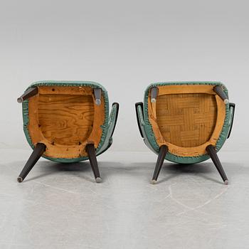 A pair of armchairs, mid 20th Century.