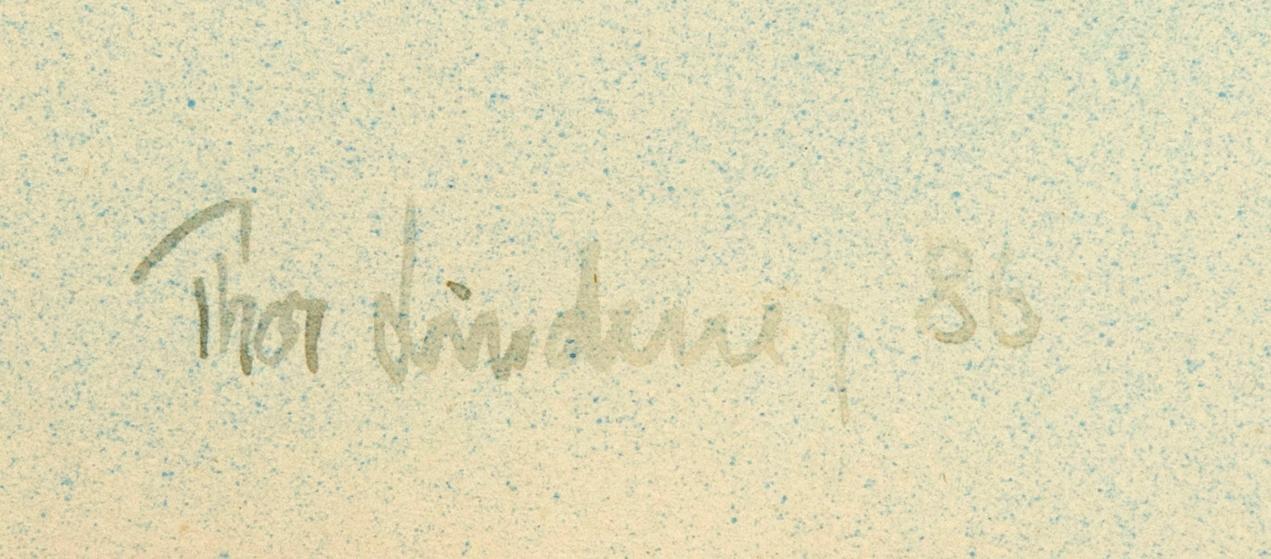 Thor Lindeneg, gouache och akvarell, signerad och daterad 86.