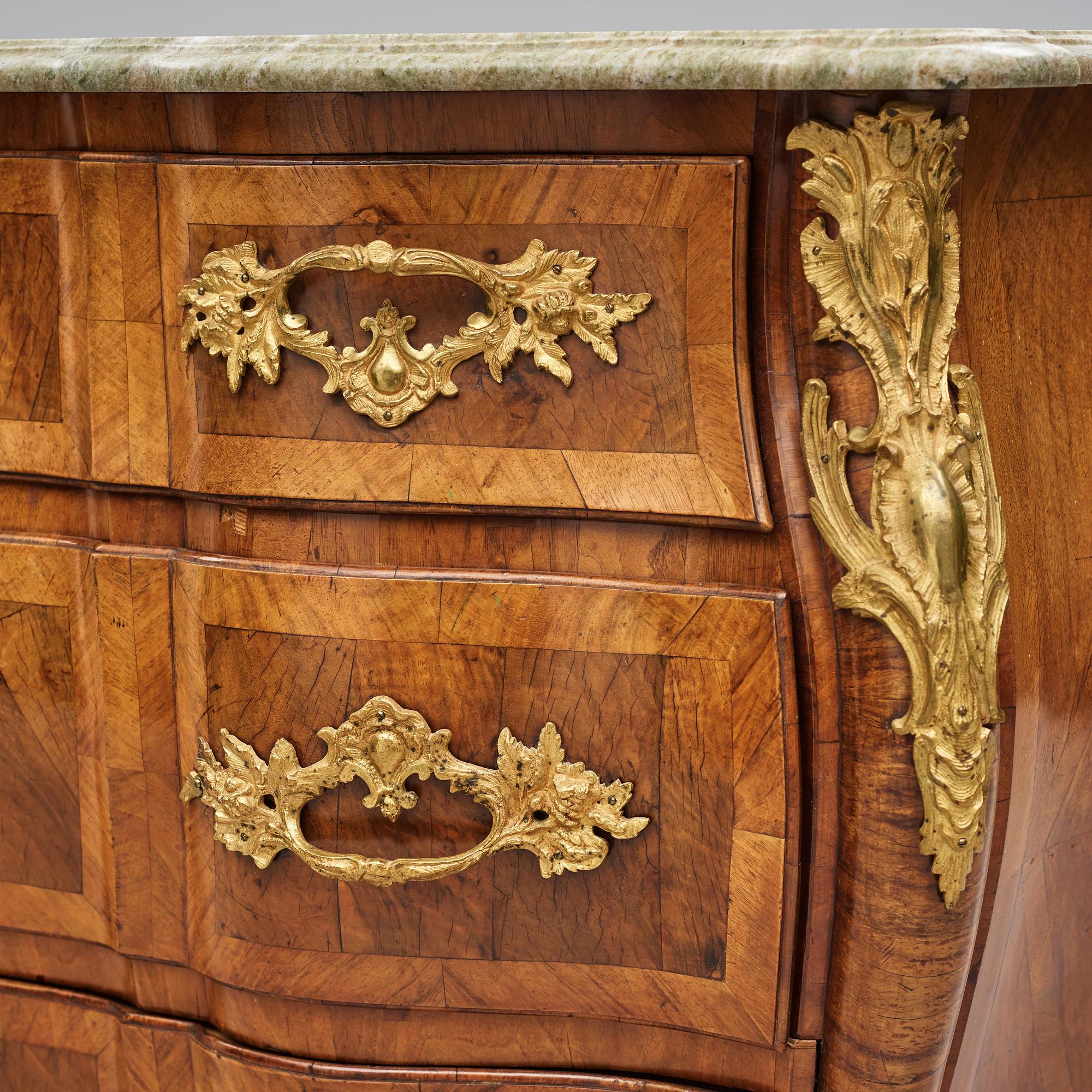 A Swedish Rococo commode, presumably by C Linning (master in Stockholm 1744-1779), 18th century .