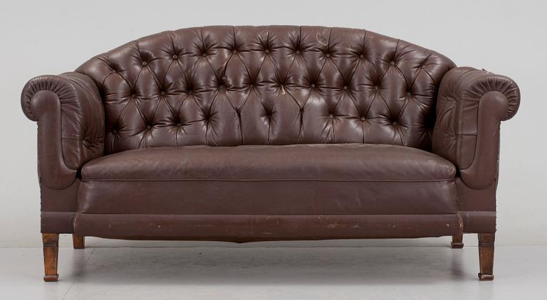 SOFFA / BÄDDSOFFA, sk chesterfield, 1920-30-tal.