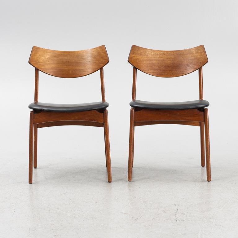 Funder-Schmidt & Madsen, six chairs, Odense, Denmark, 1950s/60s.