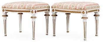 505. A pair of Gustavian stools by E. Ståhl.