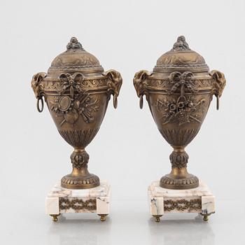 A pair of potpourri urns, France, around 1900.