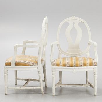 Four Gustavian style chairs, early 20th Century.