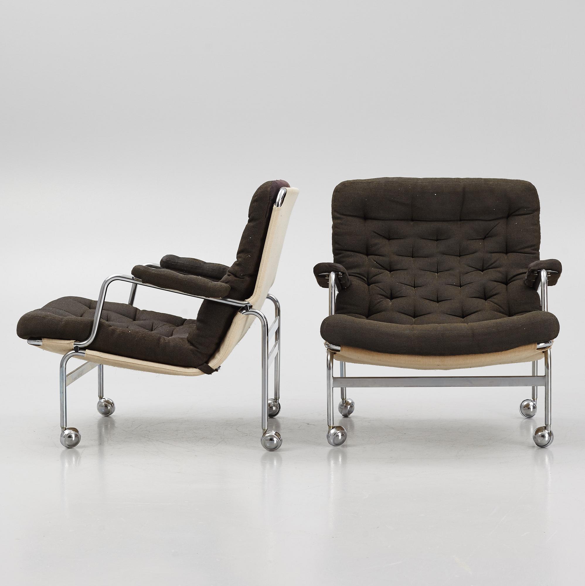Bruno Mathsson, a pair of "Karin" armchairs, Dux, Sweden,