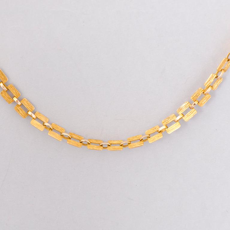 COLLIER, ARMBAND och ÖRRINGAR, 14K guld. Kultakeskus 1969-80.