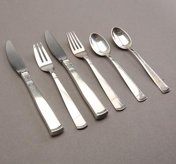 Jacob Ängman, a part 'Rosenholm' silver cutlery, GAB, Stockholm, mixed years (24 pieces).