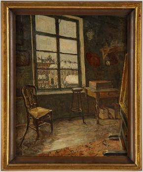 August Jernberg, oil on paper/panel, signed.