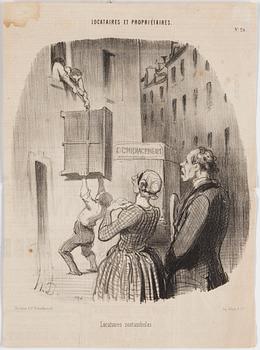 HONORÉ DAUMIER, lithographs, 7, stamped signature.
