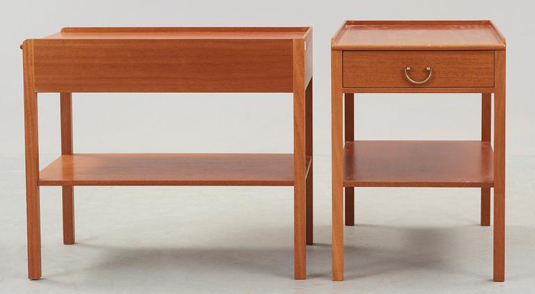 A pair of Josef Frank mahogany bedside tables, Svenskt Tenn, model 914.