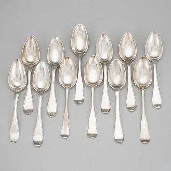 MATSKEDAR, 12 st, Ronander, Floberg, Lampa, Prytz, Zethelius, m.fl.  1700-tal och 1800-tal. Vikt 690 g.