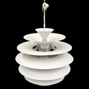 A 'PH Snowball' ceiling lamp by Poul Henningsen, Louis Poulsen, Denmark.