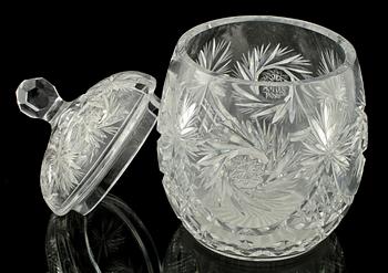 BÅLSKÅL med LOCK, glas, 1900-tal.