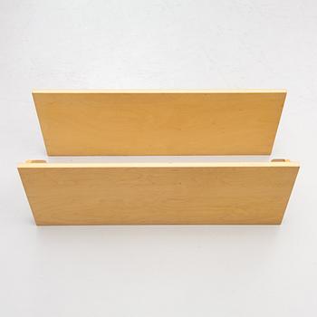 Alvar Aalto, a pair of wall shelves, model 112A, Artek, Finland, late 20th Century.