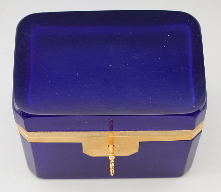 SKRIN, blått glas, sannolikt Elli Ferro, Murano, Italy, 1900-talets mitt.