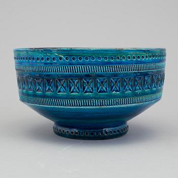 FIGURINE AND BOWLS, 3 parts, Bitossi, Italy, 1960s.