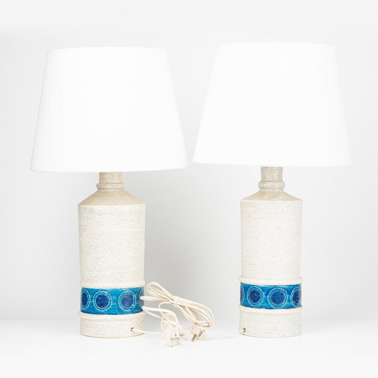 A pair of stoneware table lamps by Bitossi 1960s/70s.