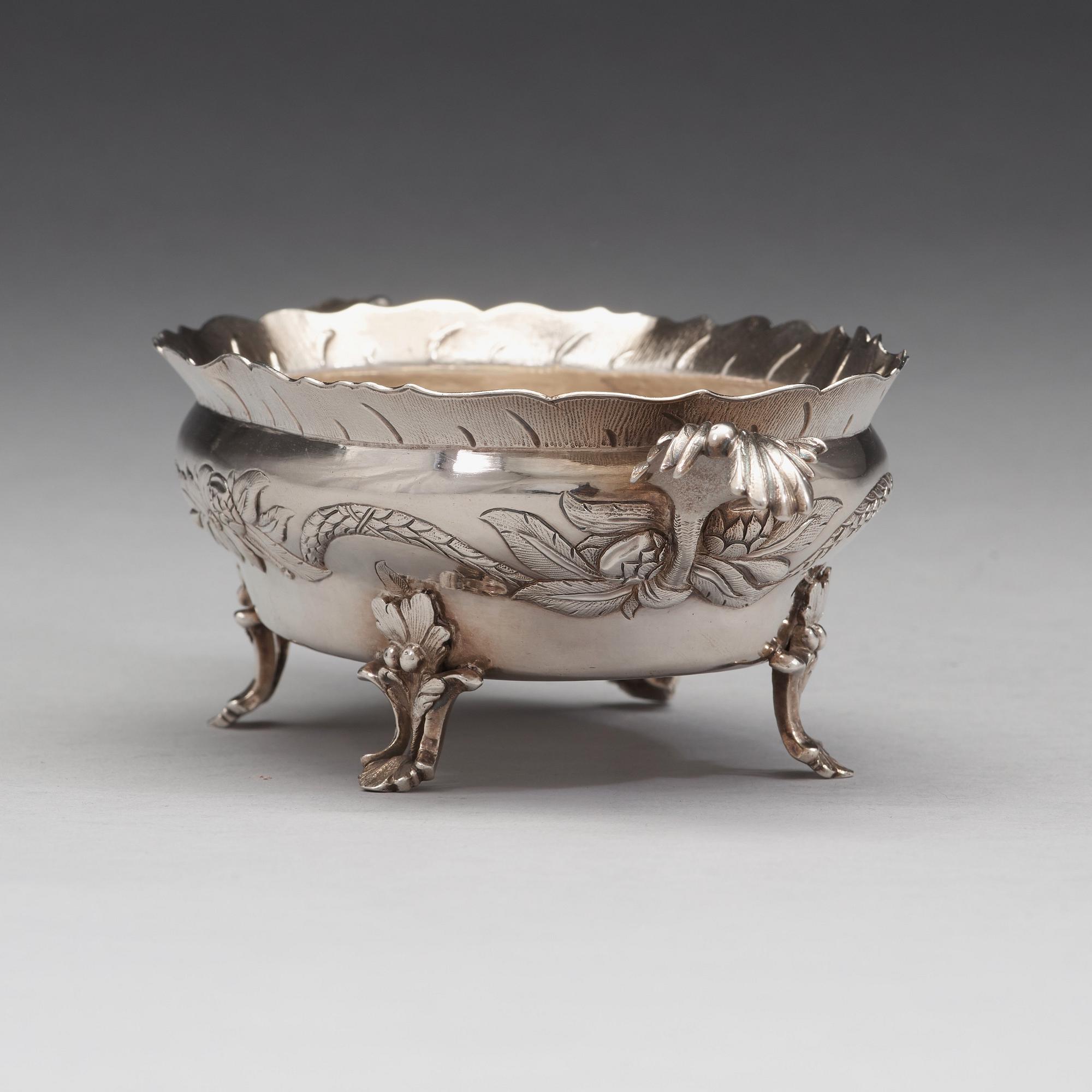Daniel Elfbom, konfektskål, silver, Gävle 1783, rokoko.