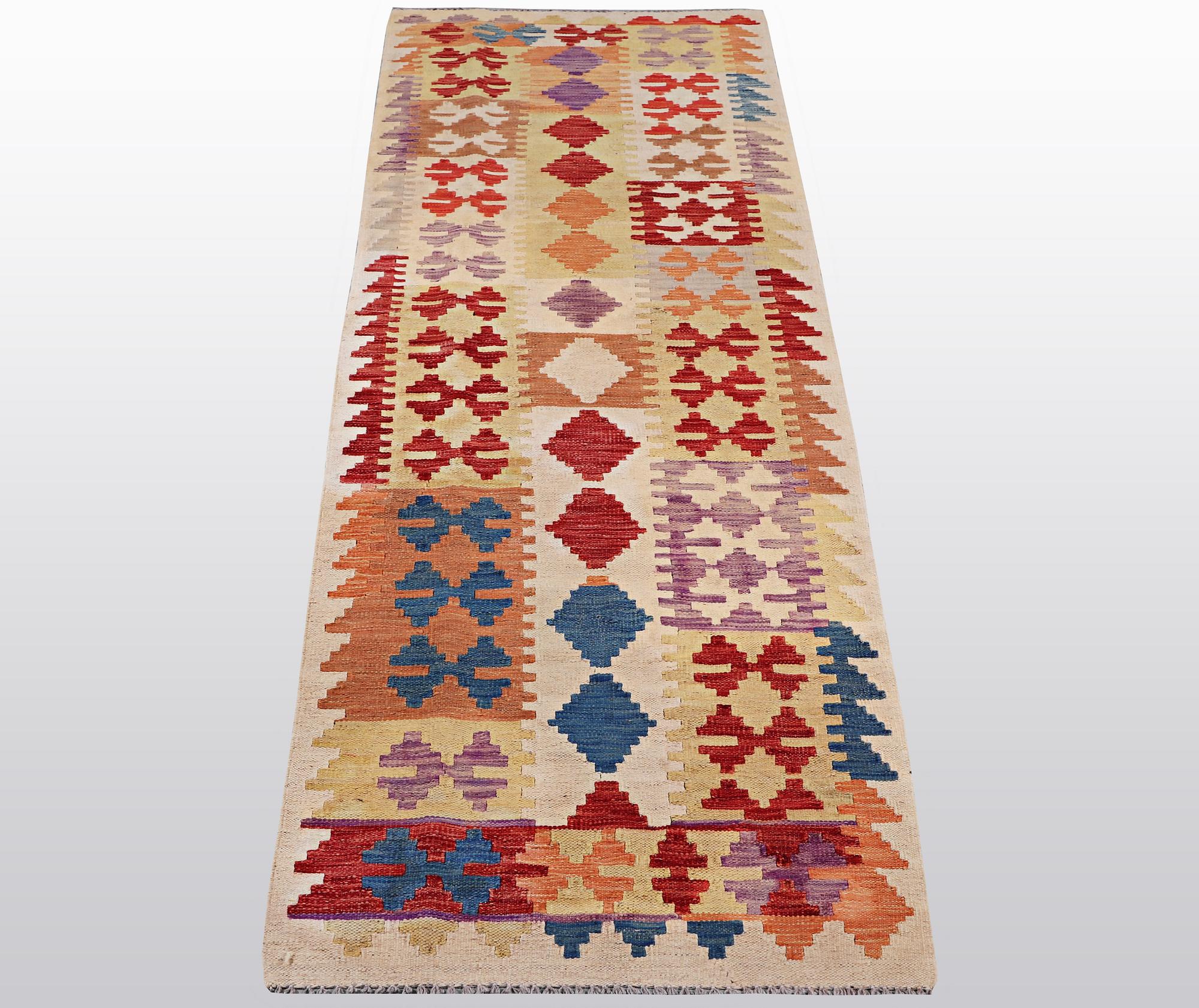 A runner, kilim, ca 298 x 74 cm.