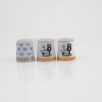 23 porcelain thimbles, "Rörstrand genom seklerna", Rörstrand, Sweden.