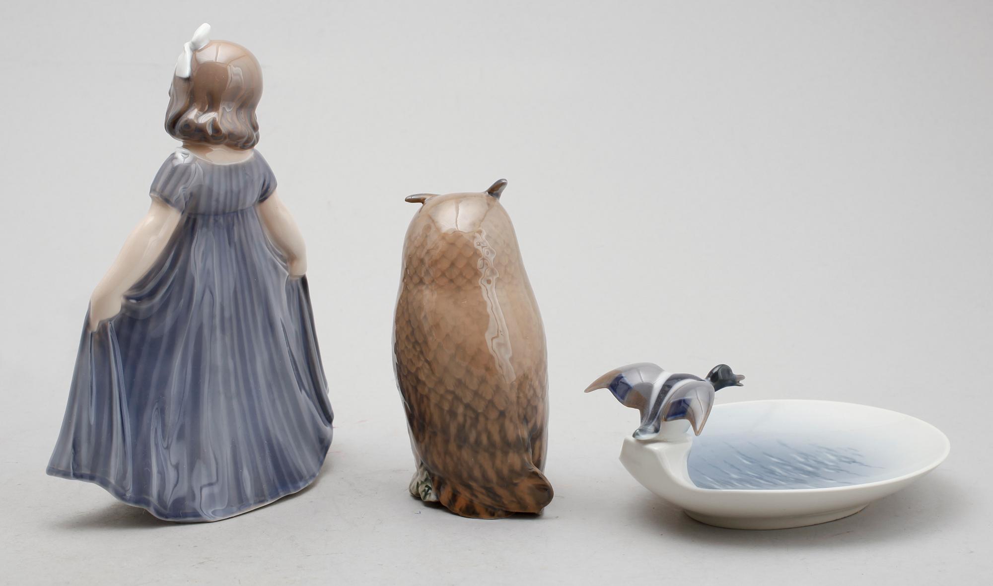 FIGURER, 2 ST SAMT FAT, porslin, Royal Copenhagen, Danmark.