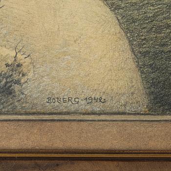 Ferdinand Boberg, drawings, 3 pcs, motifs from Djurgården, Stockholm.