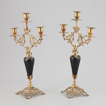 A pair of Oscarian candelabra, late 19th Century.