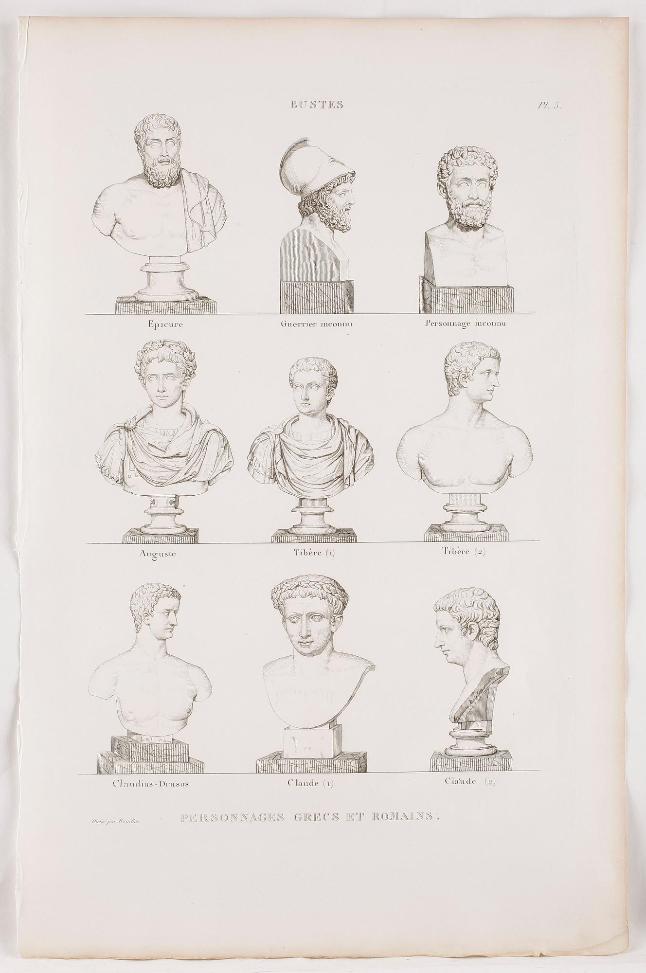 PIERRE BOUILLON, Kopparstick, 2 st, 1800-talets första fjärdedel.