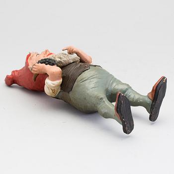 A painted terracotta santa claus figurine probably Germany early 20th century.