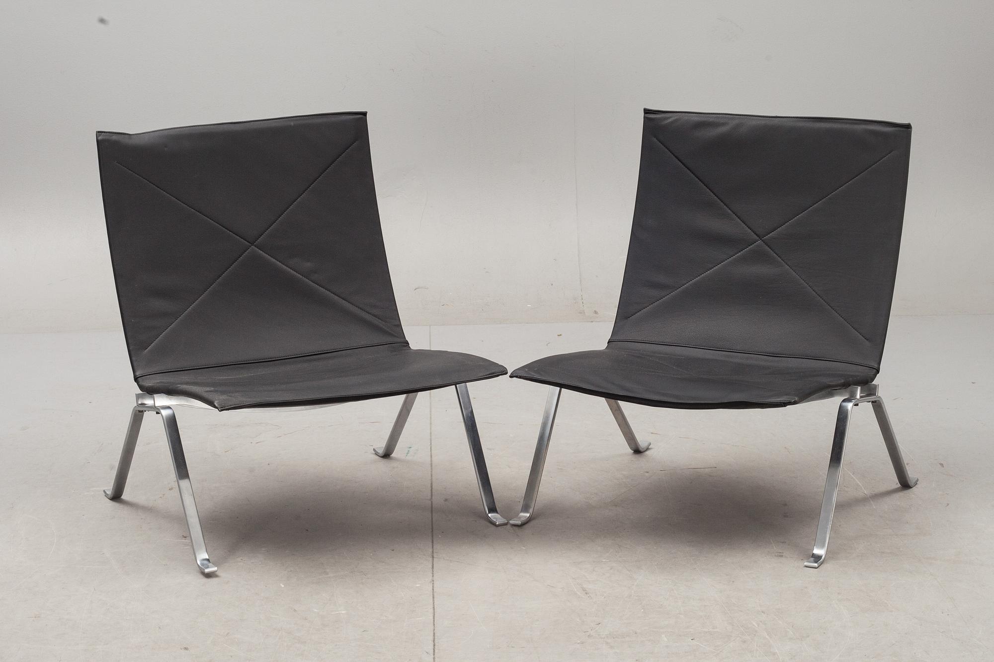 FÅTÖLJER ett par, "PK-22", Poul Kjaerholm, E. Kold Christensen.