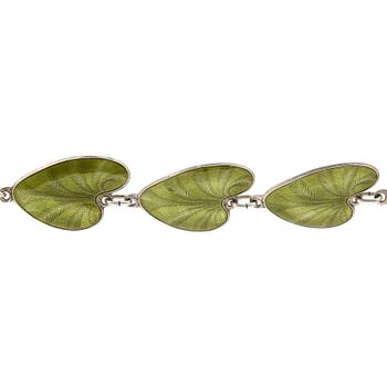 COLLIER, silver med grön guilloche emaljinlägg, Norge, första hälft 1900-talets. Vikt 51,46 g.