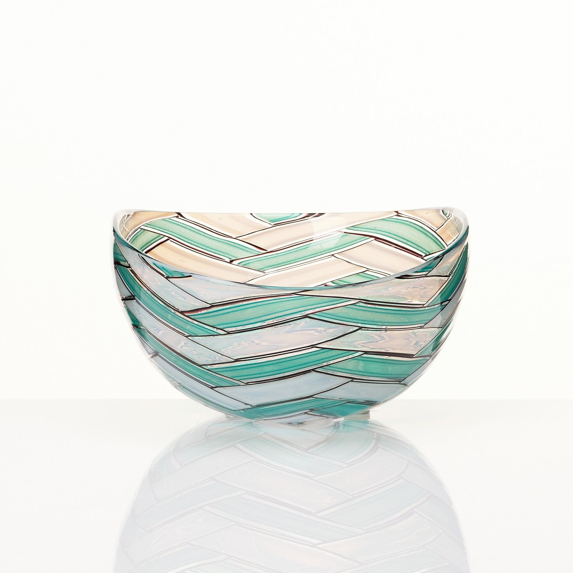 Ercole Barovier, a green 'A Spina' bowl, Barovier & Toso, Murano, Italy 1950-60s.