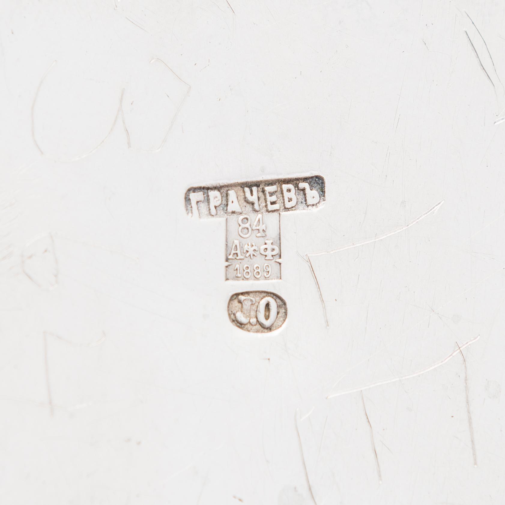 Johan Olsonius, a silver bonbonniere for Grachev, Saint Petersburg ca. 1866-73.