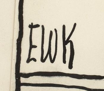 EVERT KARLSSON, teckning, signerad EWK.