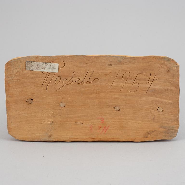HERMAN ROSELL, sculpture, wood, signed and dated 1954.