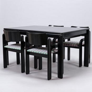 EERO AARNIO, A dinner table and four chairs "Flamingo" for Asko.