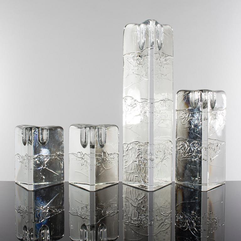 LJUSSTAKAR, 7 st, glas, "Arkipelago", Iittala, 1900-talets fjärde kvartal.