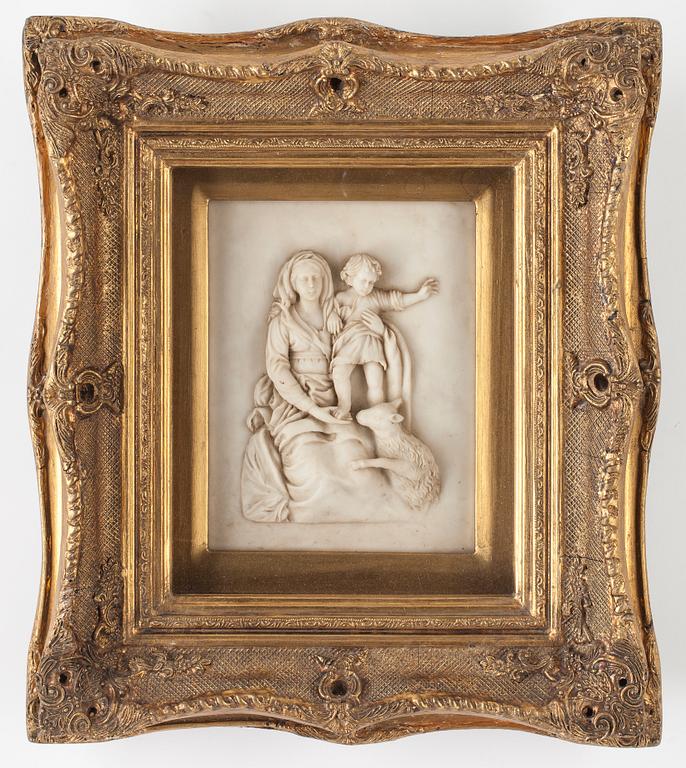 MARMORPLATTA I RELIEF, tidigt 1900-tal.