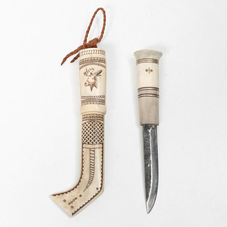 Hans Carlsten, helhornkniv, signerad.